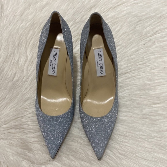 Jimmy Choo Romy 85mm glittered Leather‎ pump size 38EU - Picture 3 of 11